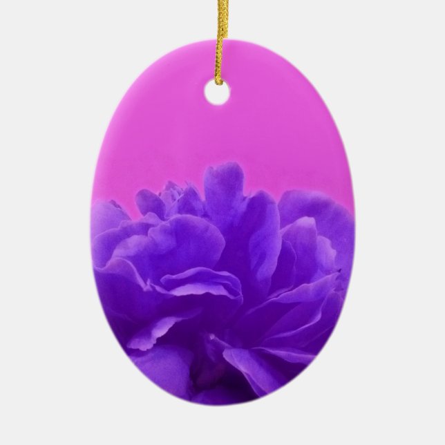 Elegant Purple Raspberry Floral Ceramic Tree Decoration (Front)