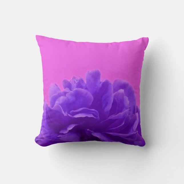 Elegant Purple Raspberry Floral Cushion (Front)