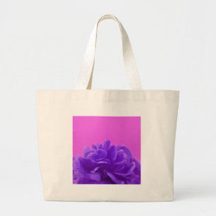 Elegant Purple Raspberry Floral Large Tote Bag