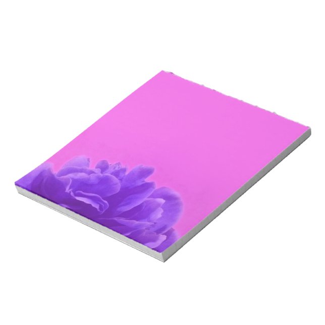 Elegant Purple Raspberry Floral Notepad (Rotated)