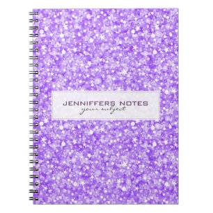 Elegant Purple Retro Glitter & Sparkles Notebook