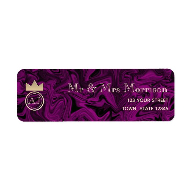 Elegant Purple Return Address Label (Front)