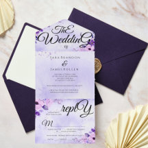 Elegant Purple Romantic Calligraphy The Wedding
