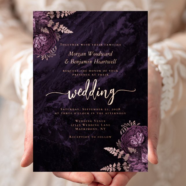 Elegant Purple Rose Gold Floral Wedding (Creator Uploaded)