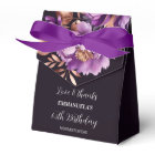 Elegant purple rose gold peonies floral birthday