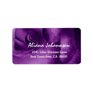 Elegant PURPLE Rose Wedding Label V04