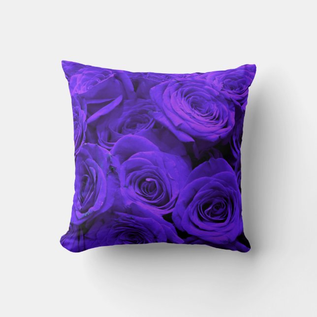 Elegant purple roses floral flowers cushion (Front)