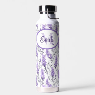 Elegant Purple Russian Sage Flowers Water Bottle