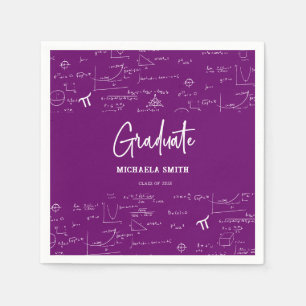Elegant Purple Script Math Graduate Napkin