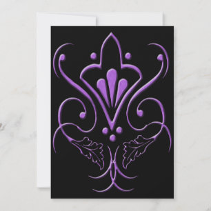 Elegant Purple Scroll Goth Sweet 16 Invitation