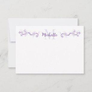 Elegant Purple Scrollwork Personalised Card