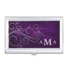Elegant Purple Silver Swirl Monogram