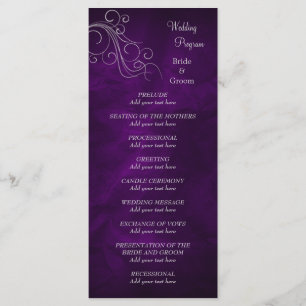 Elegant Purple Silver Wedding Program