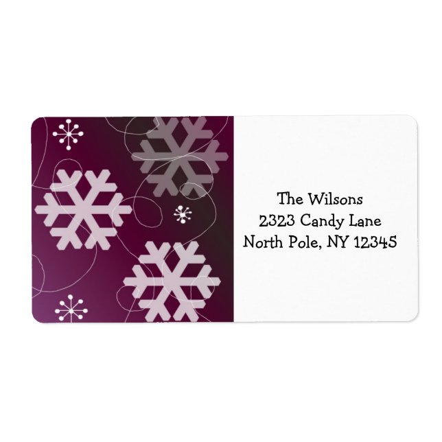 Elegant Purple Snowflakes (Front)