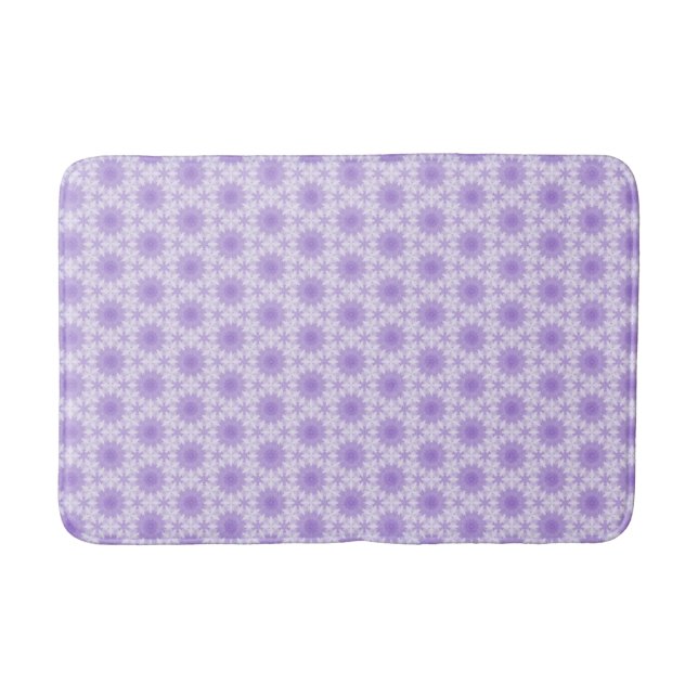Elegant Purple Snowflakes Bath Mat (Front)