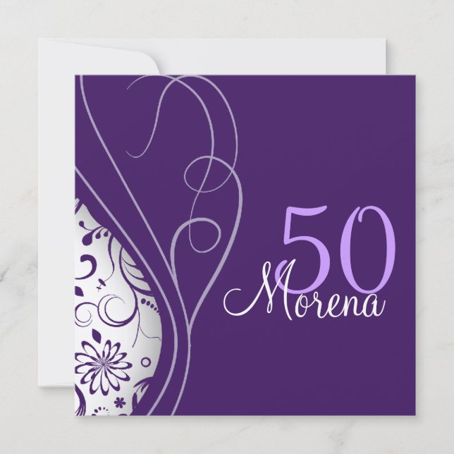 Elegant purple Square Invitation (Front)