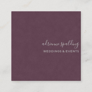 Elegant Purple Suede Leather Texture Professional Square Business Card