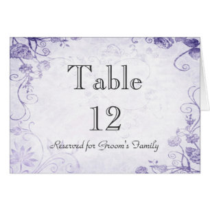 Elegant Purple Table Seating Name Card
