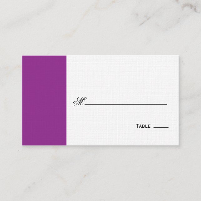 Elegant Purple Table Seating/Place Card (Front)