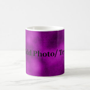 Elegant Purple Velvet Personalised Photo and Text Coffee Mug