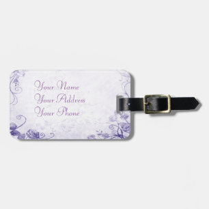 Elegant Purple Vintage Luggage Tag