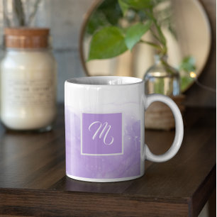 Elegant Purple Violet Custom Name  Coffee Mug