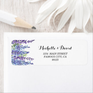 Elegant Purple Violet Florals Address Labels