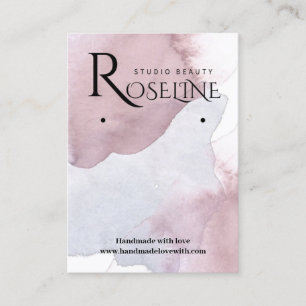 Elegant Purple Watercolor Earring Display Business Card