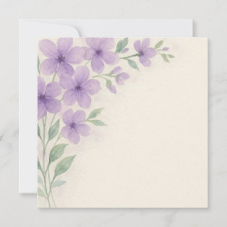 Elegant purple Watercolor Floral Greeting Card