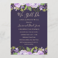 Elegant Purple Watercolor Floral Vow Renewal
