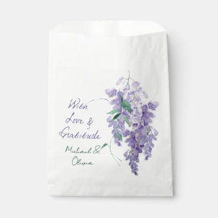 Elegant Purple Watercolor Floral Wedding Custom Favour Bag