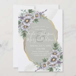 Elegant Purple Watercolor Floral Wedding Invitatio Invitation