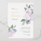 Elegant Purple Watercolor Flowers Greenery Wedding