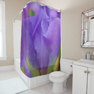 Elegant Purple Watercolor Tulip Photograph Shower Curtain