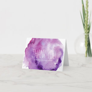 Elegant Purple Watercolor Wash Thank You Card