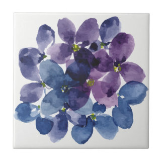 Elegant purple watercolor wisteria blue floral  ceramic tile