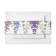 Elegant purple watercolor wisteria purple floral 