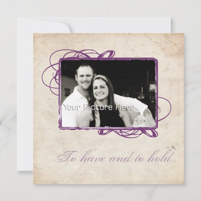 Elegant Purple Wedding Invitation (Back)