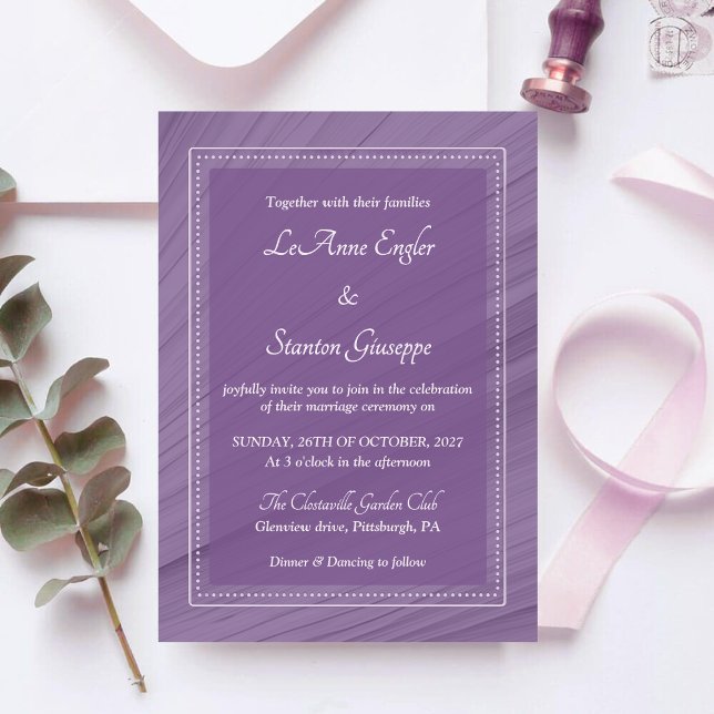 Elegant Purple Wedding Invitation | Dotted Frame (Creator Uploaded)