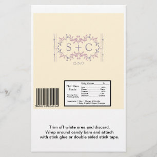 Elegant Purple Wedding Large Hershey's Wrapper