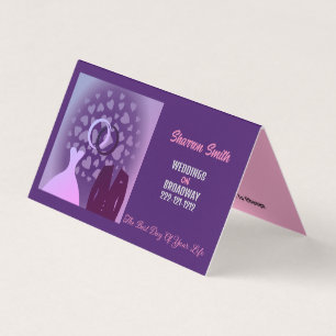 Elegant Purple Wedding Party Planner Business Card