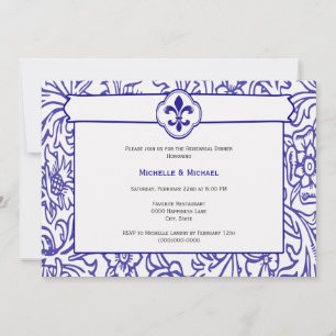 Elegant Purple White Fleur de Lis Event Invitation