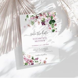 Elegant Purple Wildflowers Wedding Invitation