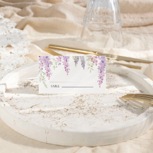 Elegant Purple Wisteria Flowers Wedding Place Card
