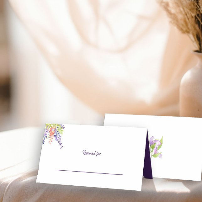 Elegant Purple Wisteria Reserved Seating Place Card (Dinner Place Cards from my Purple Wisteria Quinceanera Collection)