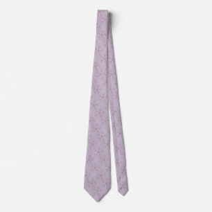 Elegant purplish pink floral neck tie