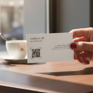 Elegant QR Code Black & White Business Card