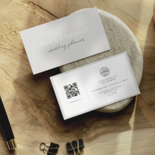 Elegant QR Code Card Social Linen Business Card