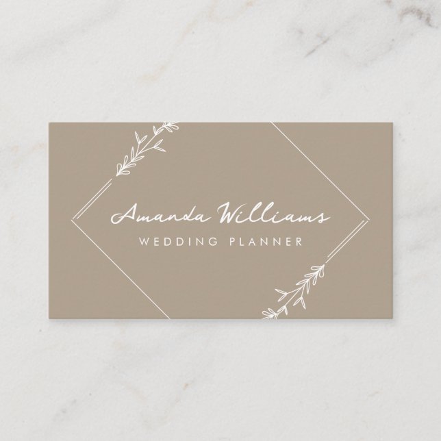 Elegant QR Code Card Social Sand  Business Card (Front)