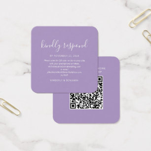 Elegant QR Code Contactless Wedding RSVP Mini Card